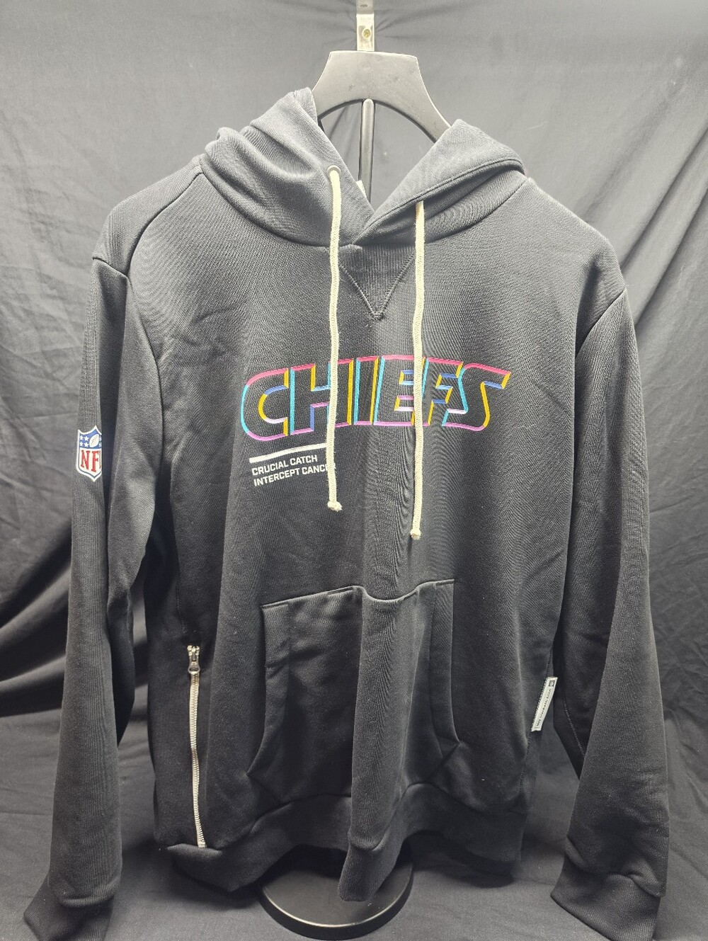 NWT Nike Kansas City Chiefs Crucial Catch Hoodie Men's XL Black NFL Dri-FIT
